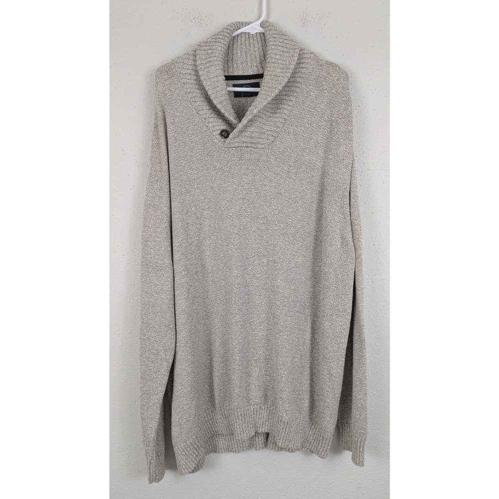 New Even Tide men sz 3XL Sweater shawl collar natureal or oatmeal in color 3929